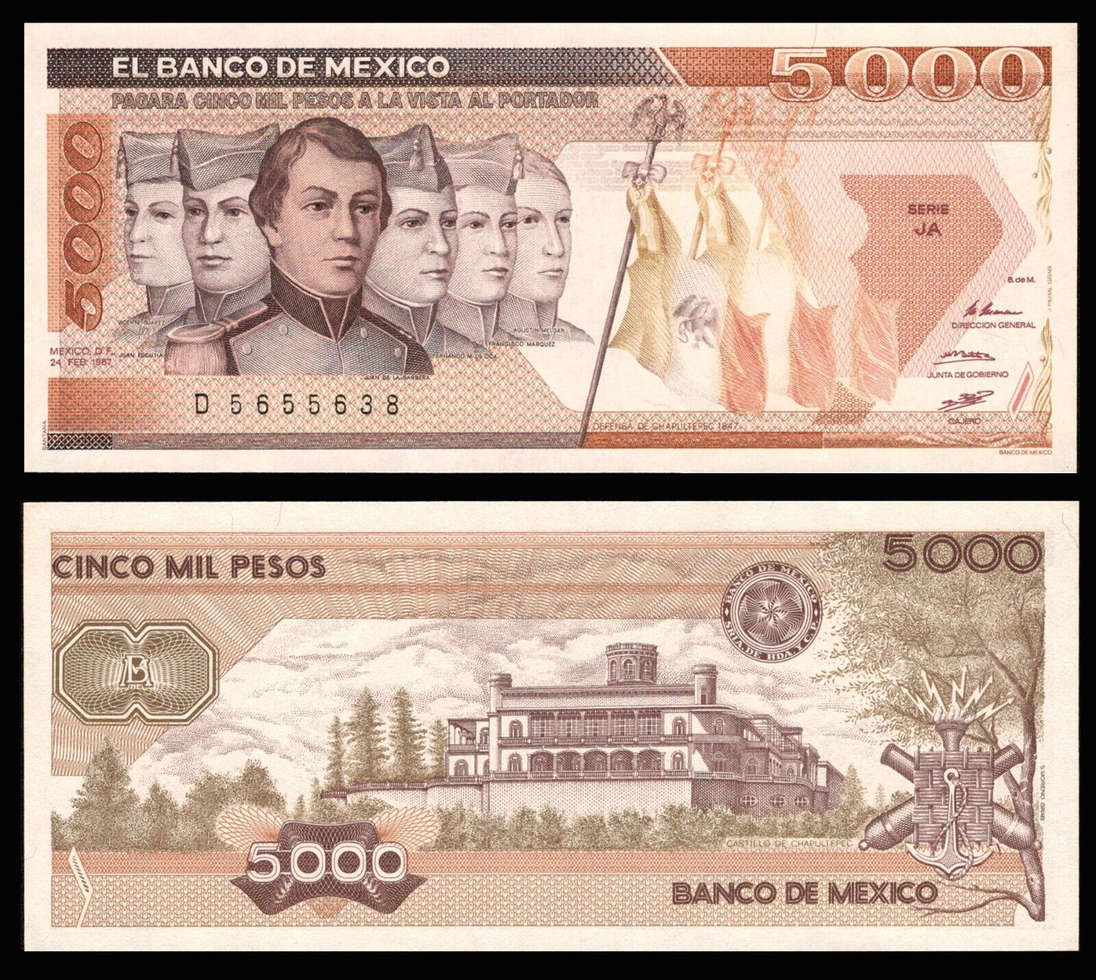 Mexico P88 اسکناس 5000 پزو مکزیک - Image 1