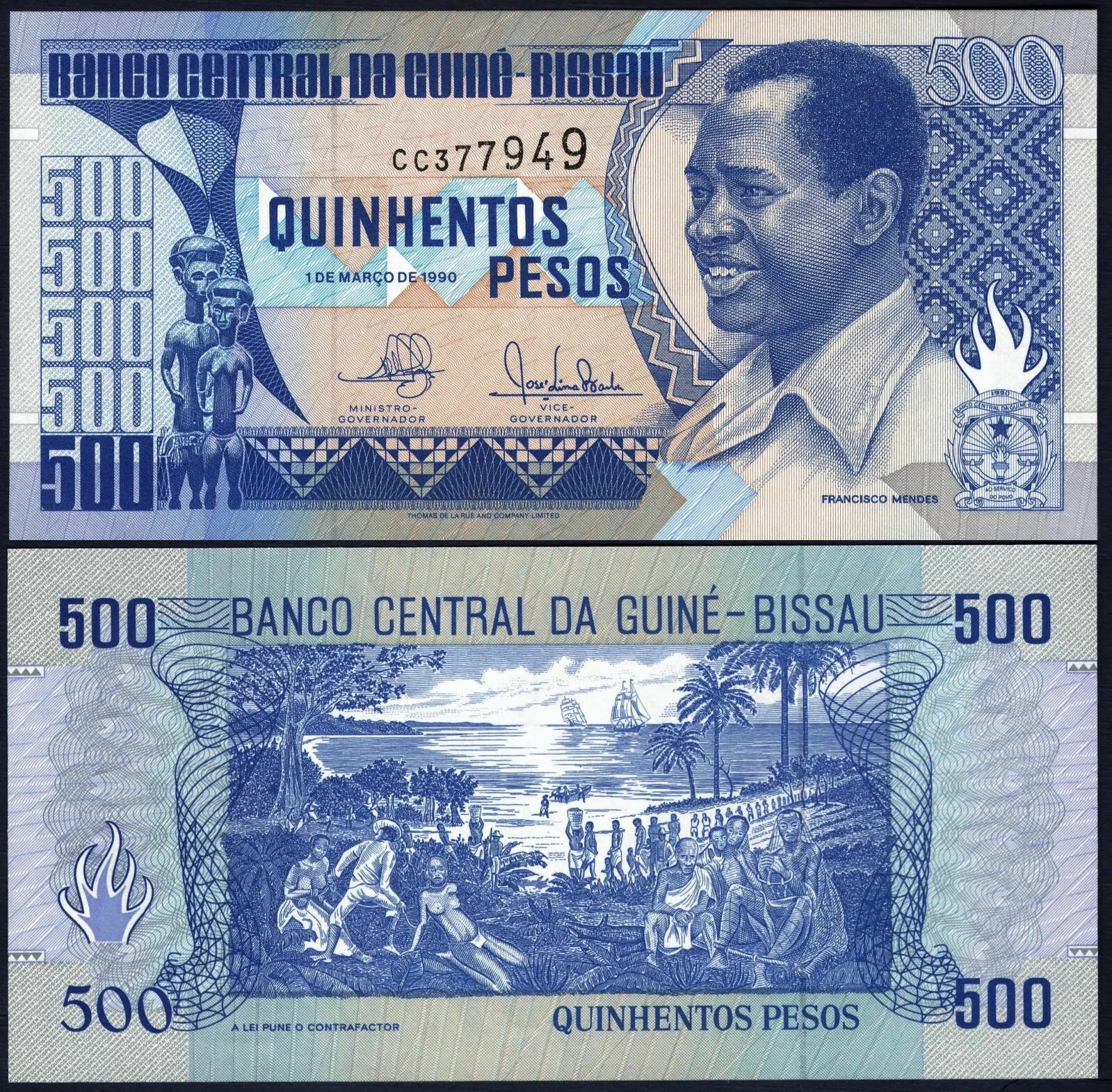Guinea Bissau P12 اسکناس 500 پزو گینه بیسائو - Image 1