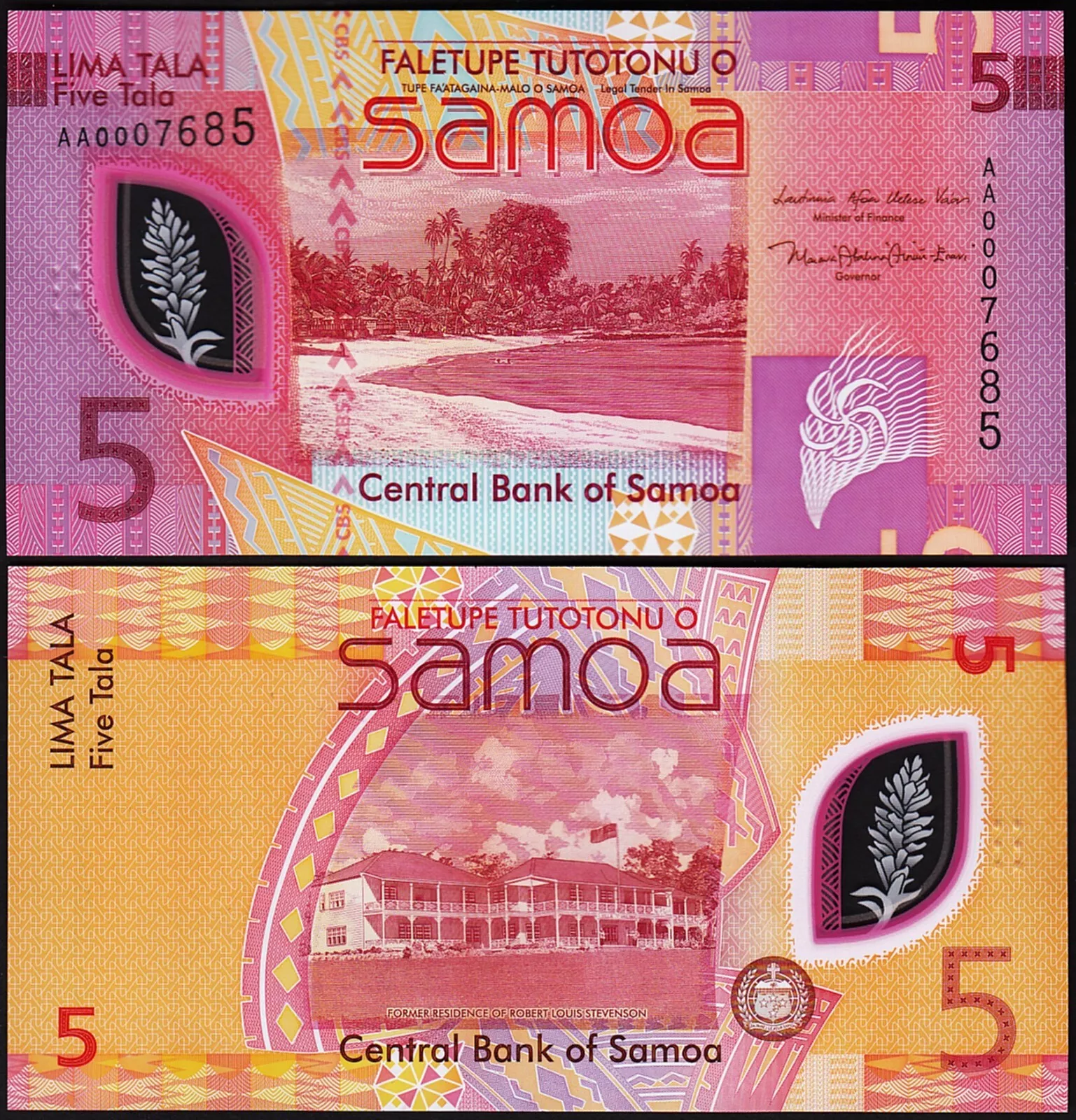 Samoa 5new اسکناس 5 تالا ساموآ - Image 1