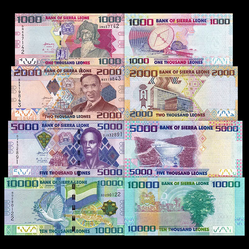 Sierra Leone set ست قدیمی اسکناس 4عددی سیرالئون - Image 1