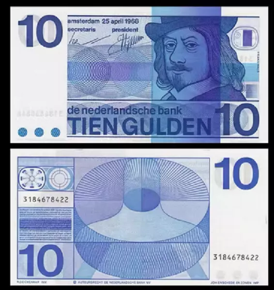 Netherlands P91 اسکناس 10 گلدن هلند - Image 1