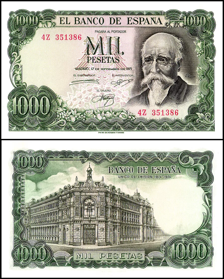 Spain p154 اسکناس 1000 پزتاس اسپانیا - Image 1