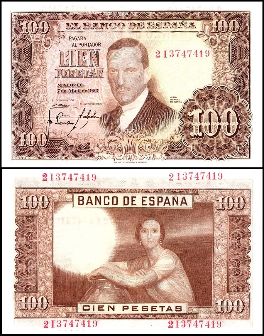 Spain p145 اسکناس 100 پزتاس اسپانیا - Image 1