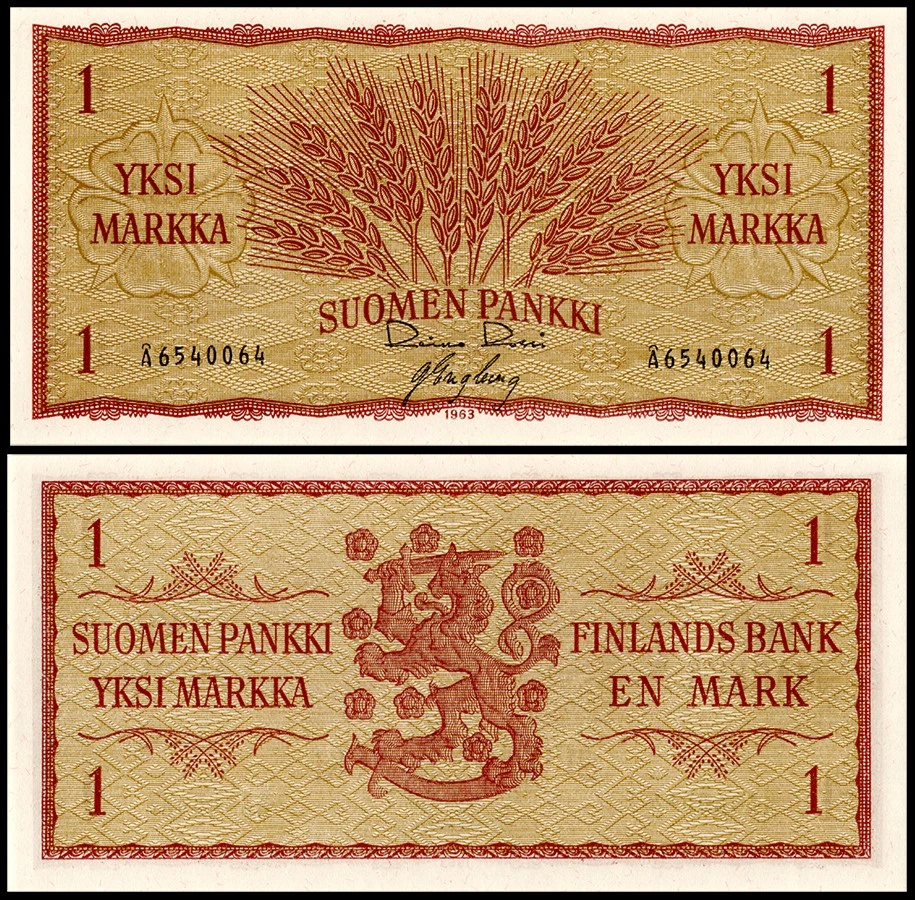 finland p98 اسکناس 1 مارک فنلاند - Image 1
